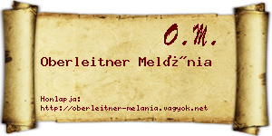 Oberleitner Melánia névjegykártya